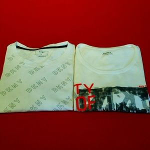 Lot of 2 Mens XXL DKNY Designer T-Shirts